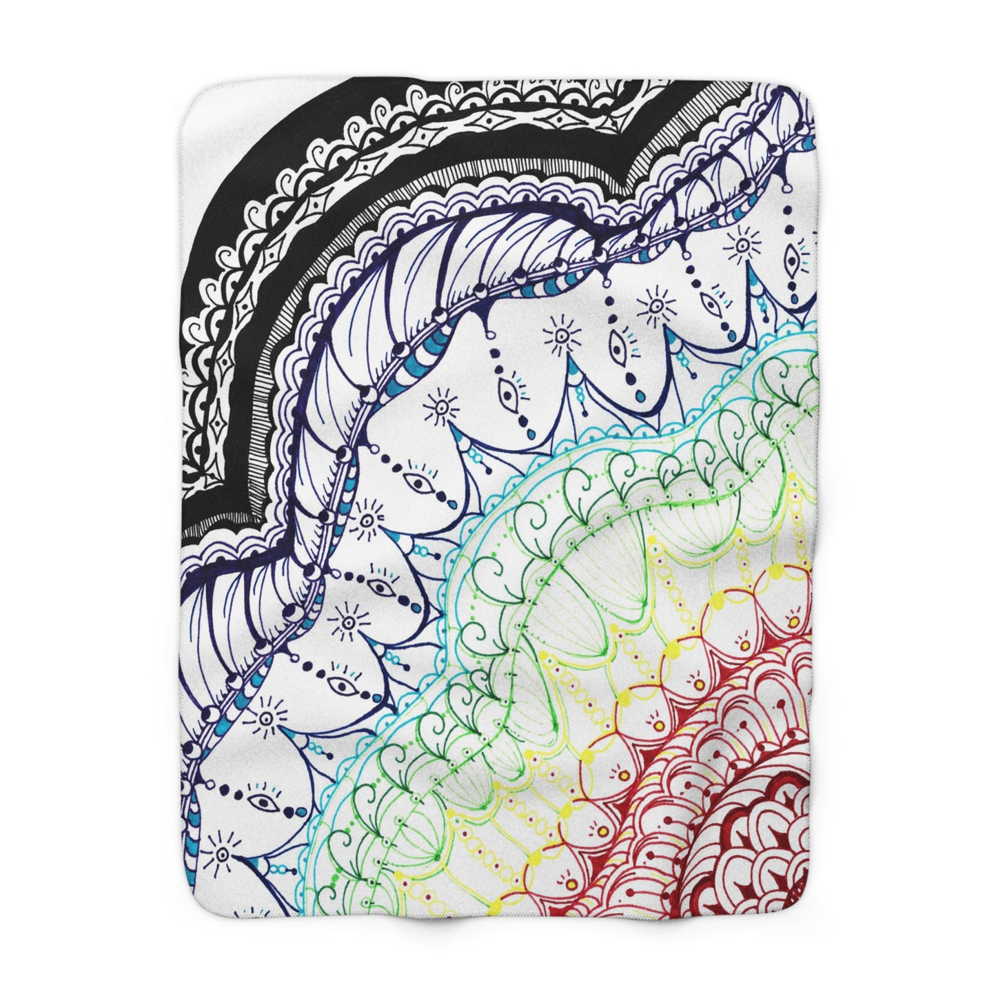 Rainbow Zen Sherpa Fleece Blanket