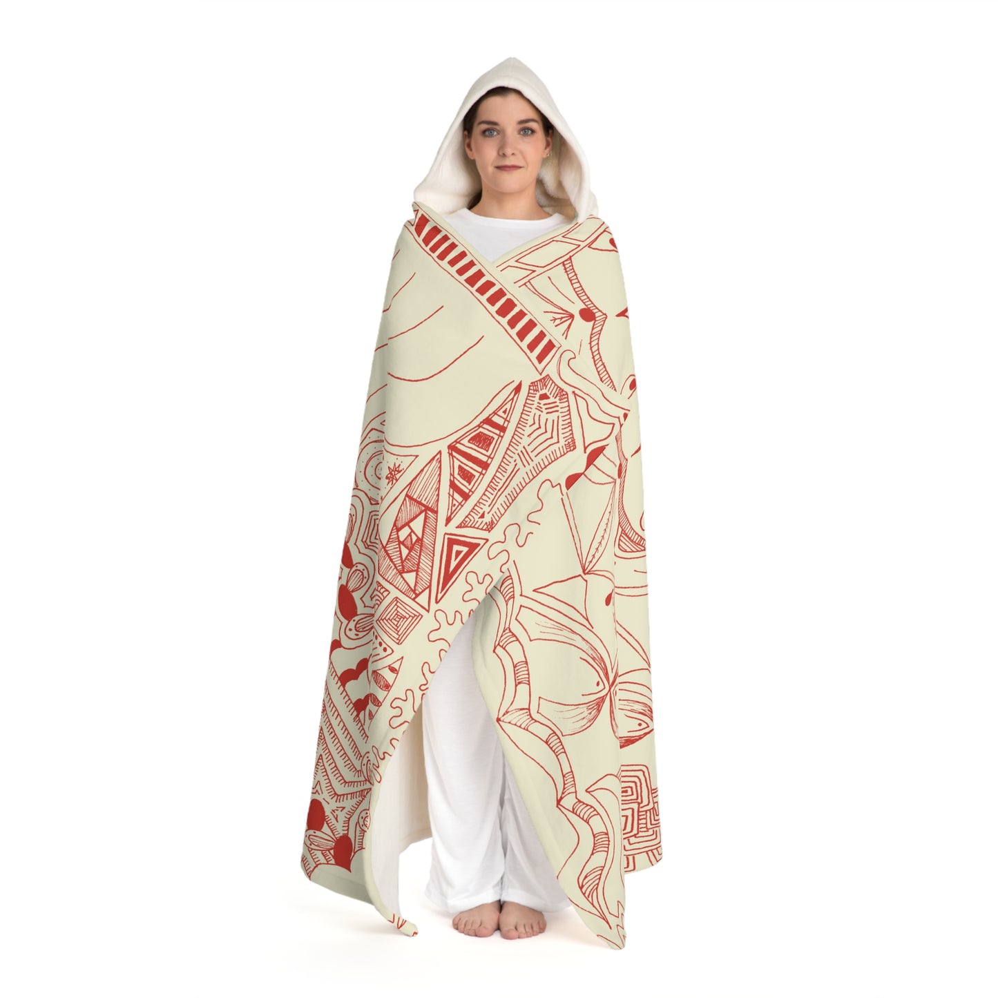 Coral Zen Hooded Blanket