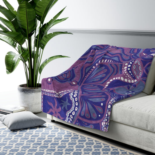 Whispering Waves Sherpa Fleece Blanket