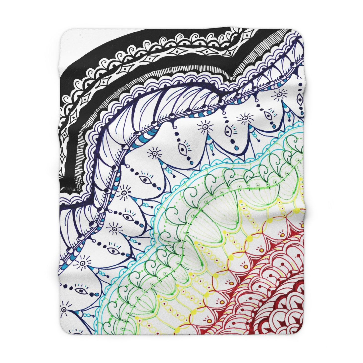 Rainbow Zen Sherpa Fleece Blanket